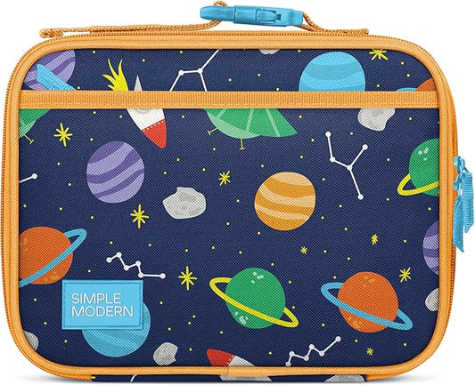 Simple Modern Kids Lunch Box for School | Reusable Insulated Lunch Bag for Toddler, Girl, and Boy | Meal Containers with Exterior & Interior Pockets | Hadley Collection | Outer Space