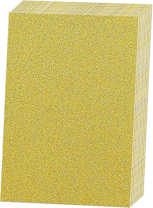SALEMAR Gold Glitter Paper Cardstocks Sparkling Cardstocks for Cricut, Glitter Paper for Creating Greeting Cards, Cake Toppers, Wedding Crafts, 250Gsm, 10 Sheets(Gold)