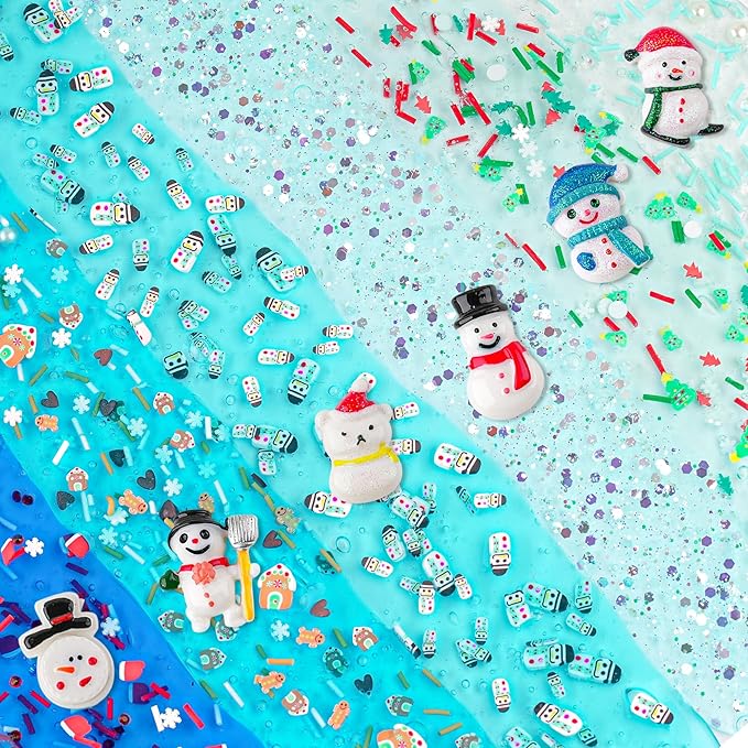 6pcs Slime Stocking Stuffers, Stocking Stuffers for Kids,Christmas Crafts,Stocking Stuffers, Kids Crafts Snowman DIY Kit,Crafts Xmas Gift