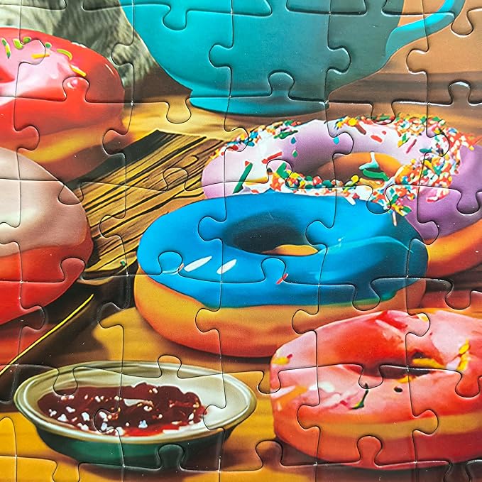 300 Piece Puzzles for Kids - Jigsaw Puzzles for Adults - Kitchen Kittens and Donuts