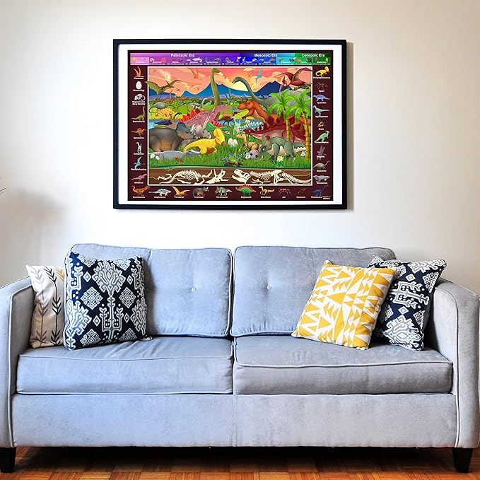 Think2Master Colorful Dinosaurs 250 Pieces Jigsaw Puzzle Fun Educational Toy for Kids, School & Families. Great Gift for Boys & Girls Ages 8+ to Stimulate Learning. Size: 14.2” X 19.3””