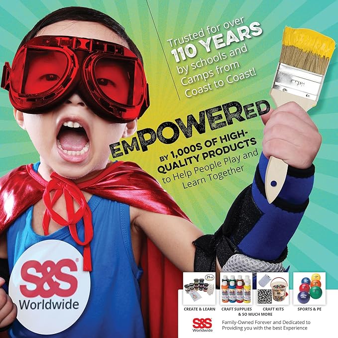 S&S Worldwide Color Splash! Liquid Watercolor Paint, 10 Vivid Colors, 8-oz Flip-Top Bottles, for All Watercolor Painting, Use to Tint Slime, Clay, Glue, Shaving Cream, Non-Toxic., Multicolor