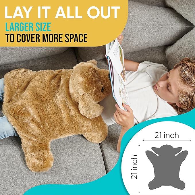 FRIENDLY CUDDLE Microwavable Weighted Lap Pad for Kids, 5 Lbs. – Lucy, Lap Blanket for Kids & Adults – ASD, Sensory Processing Weighted Stuffed Animals Dog Toy