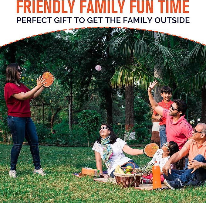 Toss and Catch Ball Game, Kids Toddler Baseball Glove & Catch Ball Toys, Kids Outdoor Games for Family, Toys for Beach Pool Yard Outside, Birthday Gift for Ages 3 4 5 6 7 8-12 (Brown 4 Pcak)