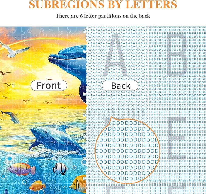ALL4JIG Ocean World Fun Jigsaw Puzzles for Adults and Kids, 500 Pieces, 19" x 14", Christmas Secret Santa Gift, White Elephant Gifts, Number Partitioned for Easy Solving