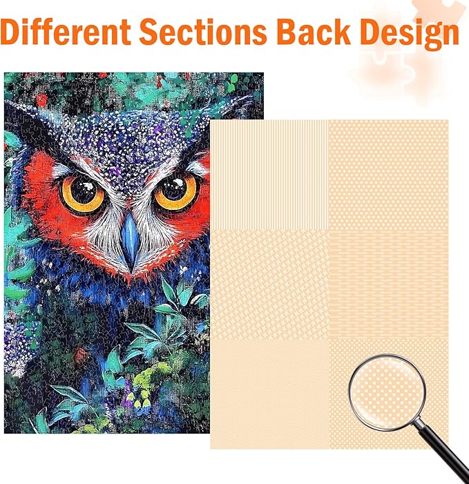 Jigsaw Puzzles for Adults 1000 Pieces, Challenging Unique Shaped Puzzle for Game Night Family Home Decor Wall Display, 20x27 Inches, Colorful Bird Art Puzzles