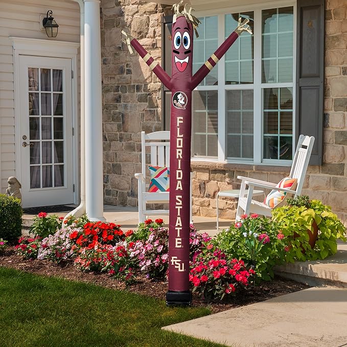 NCAA Florida State Seminoles Football Wacky Waving Inflatable Tube Guy with LED Lights & Built-in Blower - 6" x 36" x 96" Inflatable Tube Man Crazy Sports Fan Outdoor Party Decoration