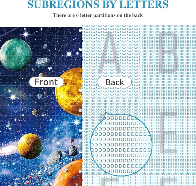ALL4JIG Solar System Style Fun Jigsaw Puzzles for Adults and Kids, 500 Pieces, Christmas Secret Santa Gift, White Elephant Gifts, Number Partitioned for Easy Solving