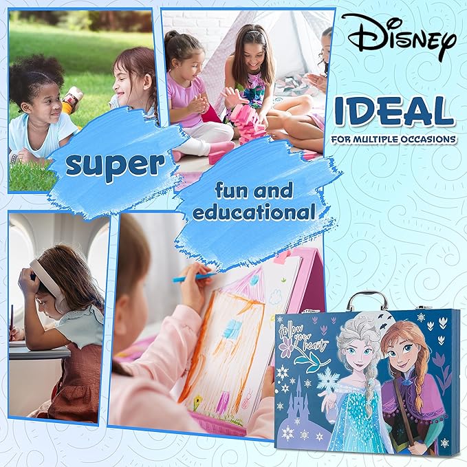 Disney Stitch Colored Pencils Art Supplies Kids Drawing Kit School Supplies Crayons Markers Coloring Sheets Art Kit Gifts for Kids Girls (Multi Frozen Set)