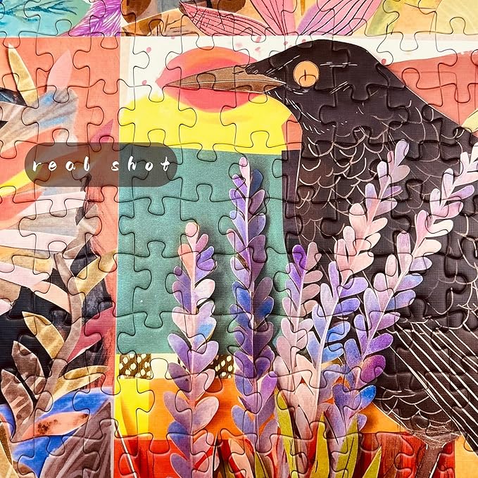 1000 Piece Jigsaw Puzzle for Adults Colorful Cut-Paper Style Birds Puzzle 1000 Piece, Challenging Jigsaw for Game Night, Giftable Puzzle with Sectioned Back Design, 24 x 24 in