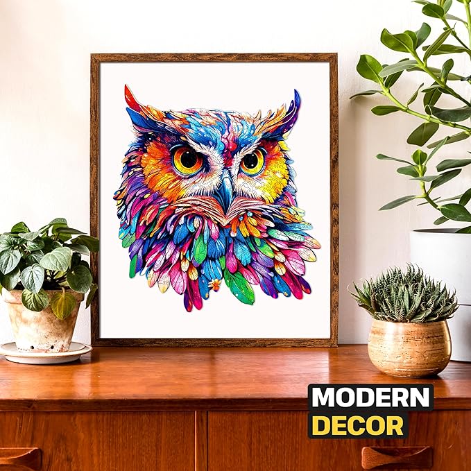 ESC WELT Wooden Owl Puzzle 500 Pieces - Captivating Mind Entertainment for Teens and Adults - Fun and Environmentally Friendly Toy - Challenging Jigsaw Game - Wooden Puzzle