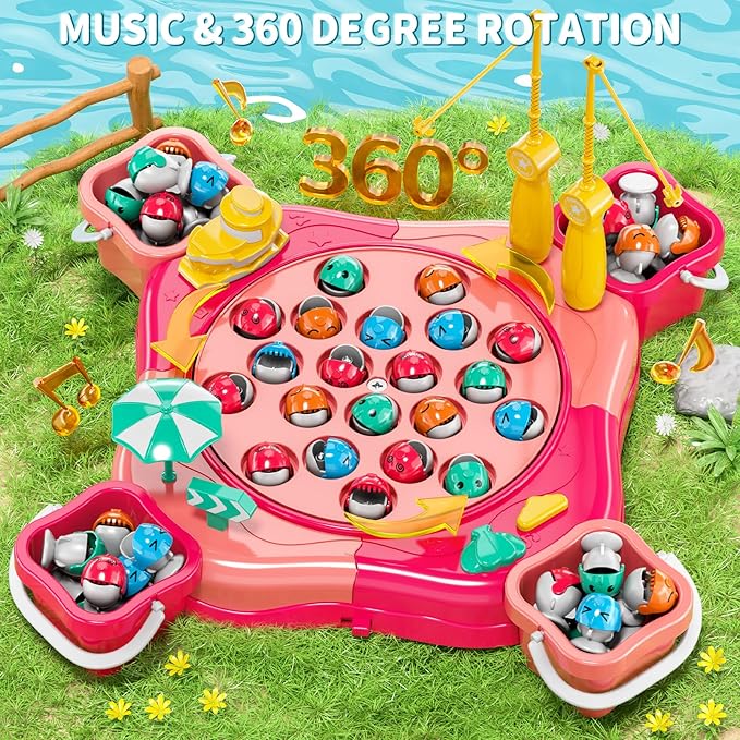 Magnetic Fishing Game for Kids Toddlers 3-5, 70 pcs Fishing Toys for Kids Toddlers 3-5, Table Toys Board Game Birthday Gifts for 3 4 5 6 7 8 Years Old Kid Toddler