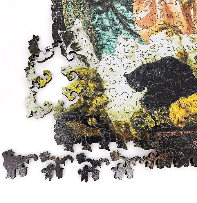 Wooden Jigsaw Puzzle for Adults - Uniquely Shaped Pieces - Made in The USA by FoxSmartBox - 350 Pieces - My Wife's Lovers