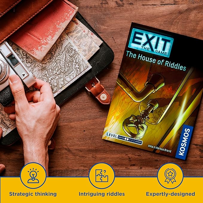 The House of Riddles | Exit: The Game - A Kosmos Game from Thames & Kosmos | Family-Friendly, Card-Based At-Home Escape Room Experience for 1 To 4 Players, Ages 10+, Multi-colored