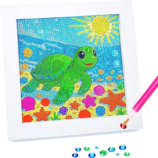 Diamond Art Kits for Kids - Crafts for Ages Girls 8-12 - Diamond Art Painting with Wooden Frame Included - Arts and Crafts for Kids Age 4-6 - GEM Art Supplies for Beginner Friendly Decor Birthday Gift