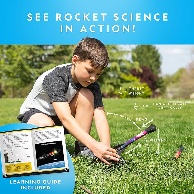 Blue Marble National Geographic Air Rocket Toy Refill - 5 LED Light-Up Air Rockets, Compatible with All Jump & Launch Air Powered Rocket Launchers