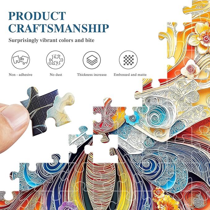 ALL4JIG Butterfly Fun Jigsaw Puzzles for Adults and Kids, 500 Pieces, 15.98" x 15.98", Christmas Secret Santa Gift, White Elephant Gifts, Number Partitioned for Easy Solving