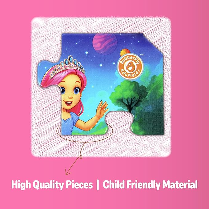 Butterfly EduFields 4-in-1 Princess β & Unicorn Jigsaw Puzzles for Girls | 38 Pcs Puzzle Toy for Kids Age 3 4 5 6 7 Years | Preschool Learning with Coloring Sheets | Birthday Gift for Girls