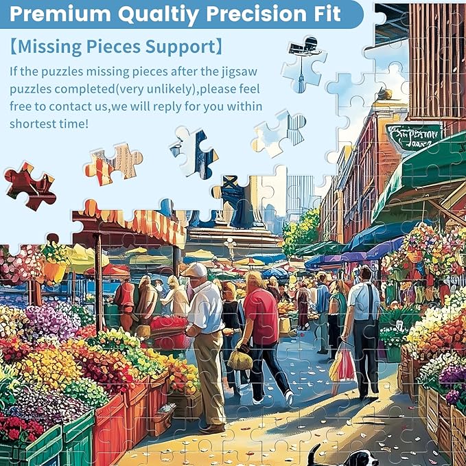 500 Pieces Landscape Puzzles for Adults, Flowers Puzzle for Adults Children, City Puzzle 500 Pieces, Gift for Birthday, Home Decor, Fun for Family Entertainment(20.5 * 15 in)