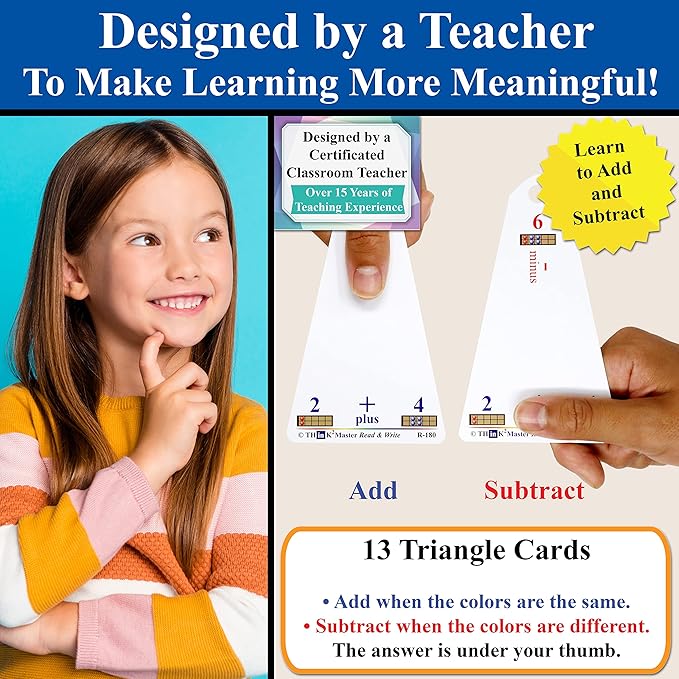 THINK2MASTER Premium 186 Laminated Alphabet, Sight Words & Phonics Flash Cards for Pre K & Kindergarten. (Bonus: 2 Dry Erase Markers, 5 Rings). Learn to Read, Write, Count, Add & Subtract Numbers.