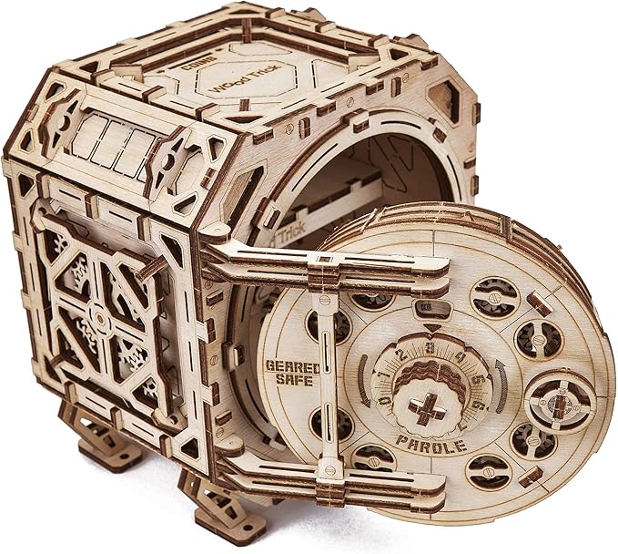 Wood Trick Safe Wooden Model Kit for Adults to Build - DIY Locker Puzzle Box with Combination - Mechanical - Store Your Precious Items - Heavy Duty Design - 3D Wooden Puzzles for Adults