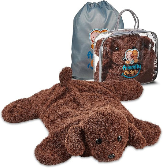 FRIENDLY CUDDLE Weighted Lap Blanket for Kids & Adults – Lily Weighted Blanket – ASD, Sensory Processing Weighted Stuffed Animals Dog Toy – Microwavable Weighted Lap Pad for Kids, 5 Lbs