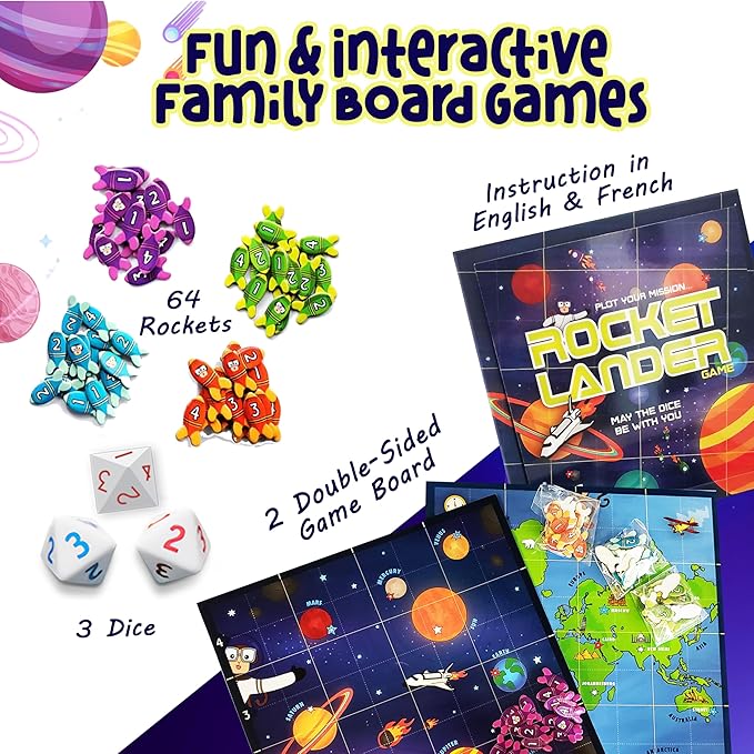 RocketLander: The Ultimate STEM Board Games for Kids 8-12 | Boost Critical Thinking & Problem-Solving Skills | Mensa-Winning Strategy Game | Math & Educational Games for Kids Ages 8-12