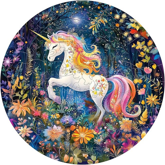 Wooden Puzzles for Kids Ages 4-6, Rainbow Unicorn 50 Pieces Kids Puzzle, Children Birthday Easter Puzzle Gift Idea, Educational Puzzles Toys for Boys and Girls (11.4 * 11.4in)