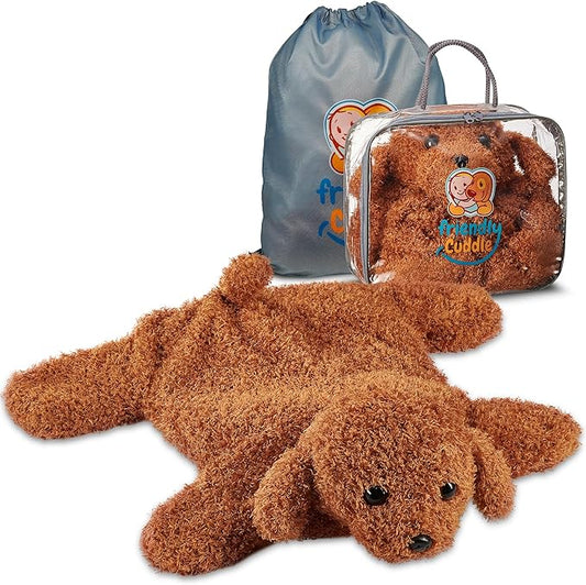 FRIENDLY CUDDLE Weighted Lap Blanket for Kids & Adults – Toby Weighted Blanket – ASD, Sensory Processing Weighted Stuffed Animals Dog Toy – Microwavable Weighted Lap Pad for Kids, 5 Lbs