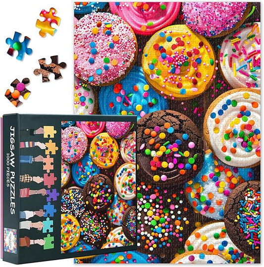 1000 Piece Puzzle for Adults - Candyland Cakes Jigsaw Puzzles, Maximalist Dessert Art Adult Puzzles 1000 Pieces, Bold Sugar-Themed Puzzle Board - 27.5x19.7 Inches