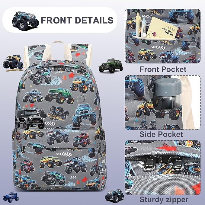 LEDAOU Kids School Backpack with Lunch Box for Boys Girls Kindergarten BookBag School Bag Preschool Toddler Backpack