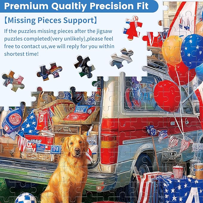 300 Piece Puzzles for Adults, American Football-Themed Jigsaw Puzzles, Backyard Tailgate Party with Dog and Van 300 Piece Puzzle, Ideal Home Decor Gift for Adults Kids Seniors, 20.5×15 in
