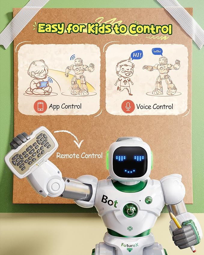 Ruko 1088 Large Robot Toys for Boys, STEM Programmable Remote Control Robot, Electronics Educational Birthday for Kids 4 5 6 7 8 Year Old, Green