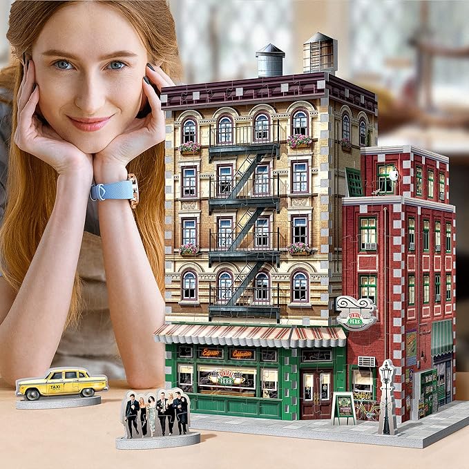 Wrebbit3D Friends 3D Puzzle Model of Central Perk | 440 Real Jigsaw Puzzle Pieces | Build The Iconic Cafe from The Hit TV Series