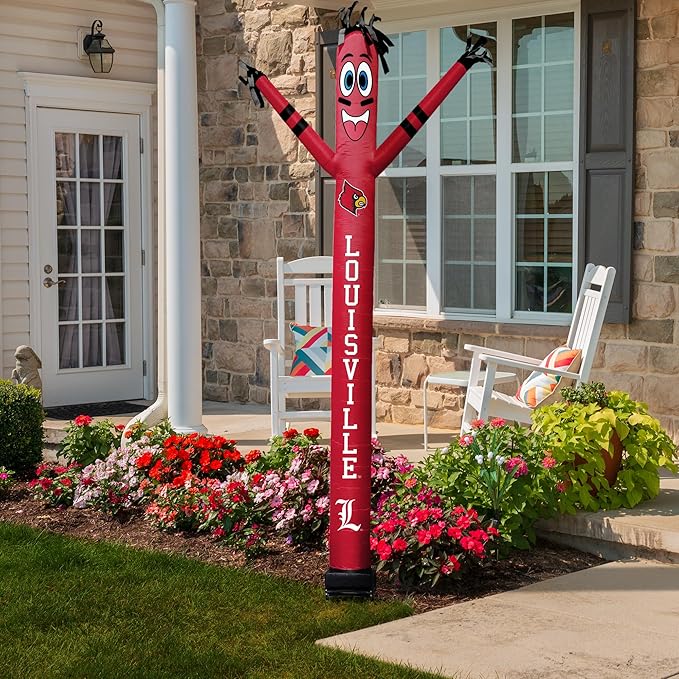 NCAA Louisville Cardinals Football Wacky Waving Inflatable Tube Guy with LED Lights & Built-in Blower - 6" x 36" x 96" Inflatable Tube Man Crazy Sports Fan Outdoor Party Decoration