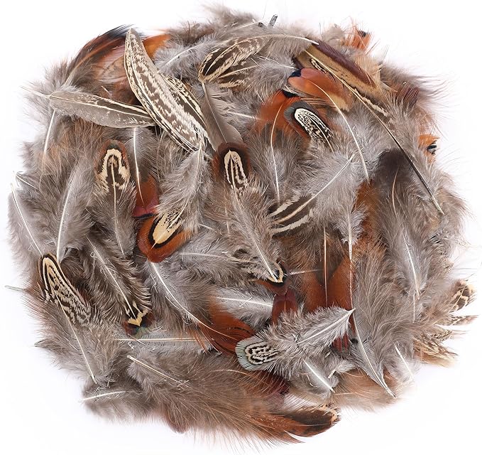 Soarer Mixed Natural Craft Feathers - 300pcs 3-5inch Natural Feathers for Dream Catcher Supplies, Home Party, Hats and Jewelry Accessories and DIY Crafts(Mixed Natural)