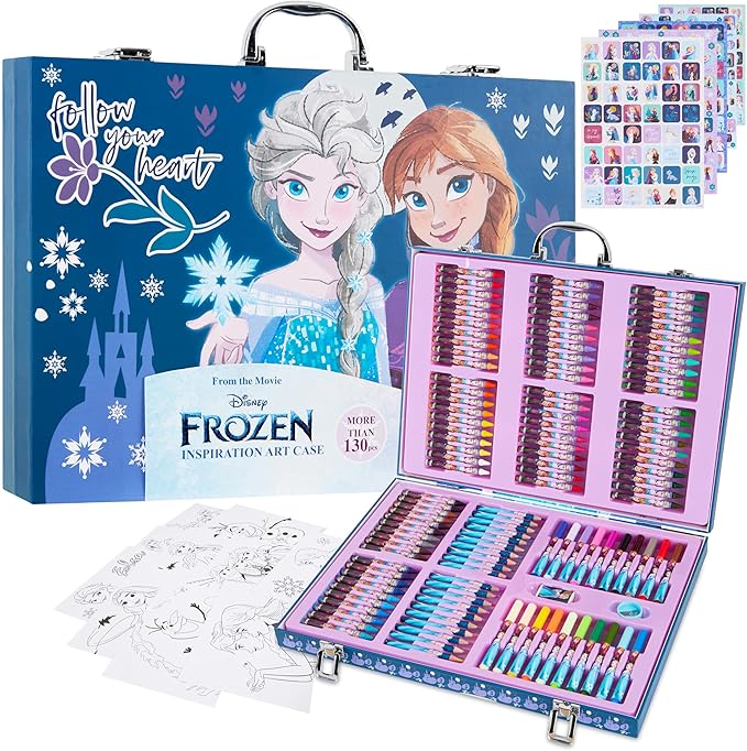 Disney Stitch Colored Pencils Art Supplies Kids Drawing Kit School Supplies Crayons Markers Coloring Sheets Art Kit Gifts for Kids Girls (Multi Frozen Set)