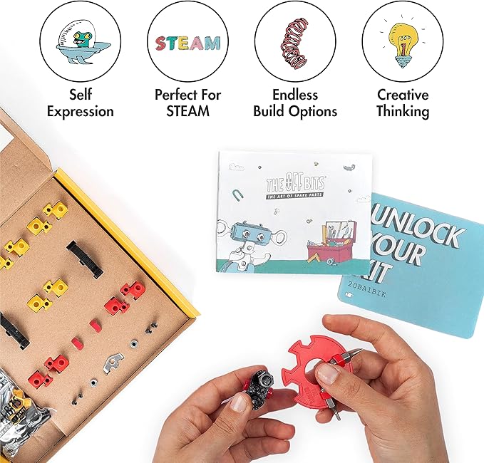 The Off Bits Motorbike Stem Building Toys, RiderBit Educational Build Your Own Robot Toy for Kids 8+ Year Old Boys and Girls, Stem Toys Engineering Kit, Vehicle Construction Steam Easter Gift for Kids