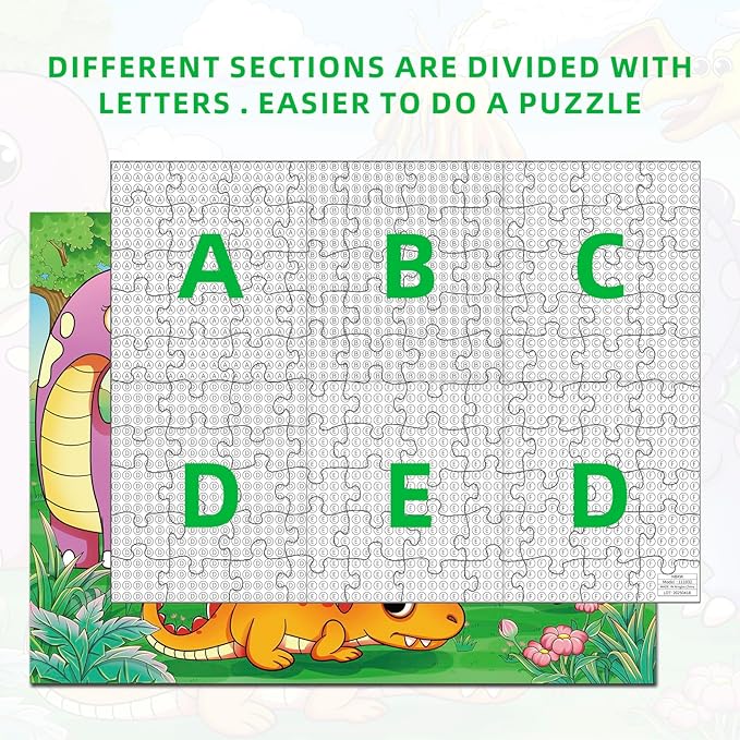 Nattork Jigsaw Puzzles 100 Pieces for Kids Youth Dinosaur Puzzle - Pieces Fit Together Perfectly