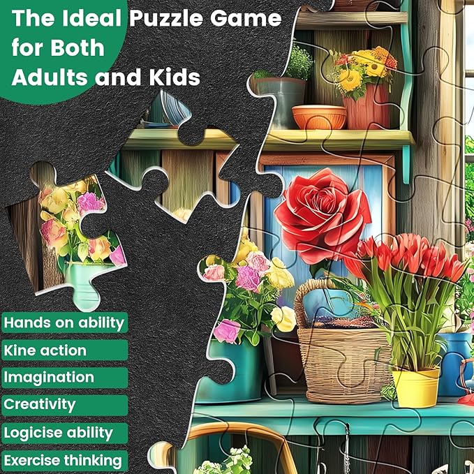 300 Piece Puzzles for Adults, Plant Puzzles 300 Pieces for Adults Kids Seniors Cat Jigsaw Puzzle Games Premium Cardboard Jigsaw Puzzles Family Activity Night Gift Toy 20.5x15in