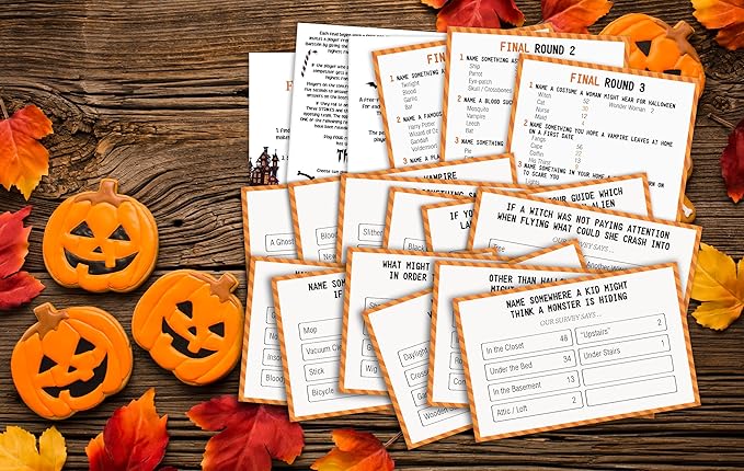 Halloween Friendly Feud Quiz, Halloween Party Game Activity, Feud Trivia Quiz - 005I
