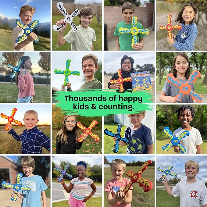 Fun Boomerang for Kids - Stocking Stuffers for Kids 8-12 - Soft & Easy to Use - Best Gifts for 6 7 8 9 10 Year Old Boys & Girls + 2025 Top Toys for Boys Age 8-12 - Fun Outdoor Toy for Boy Gift Ideas