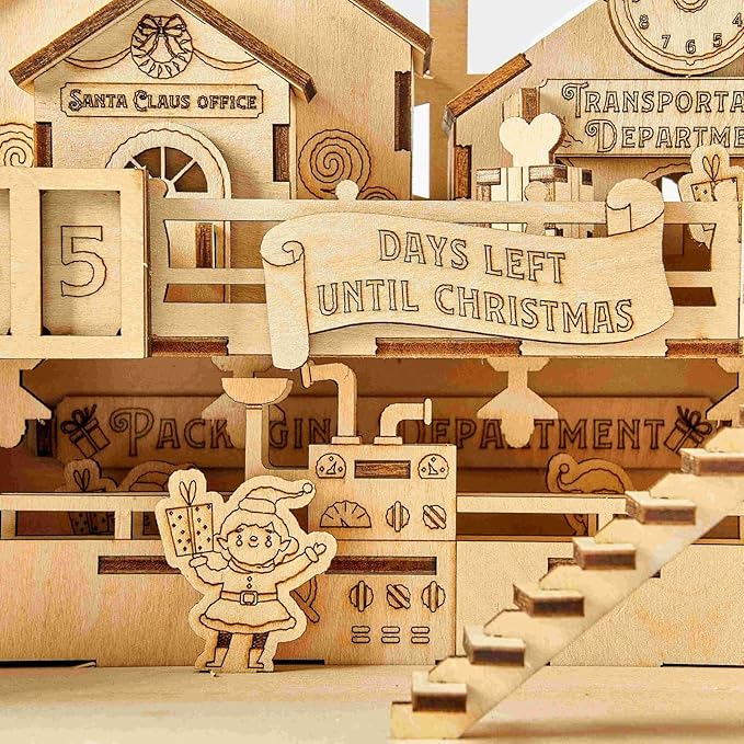 3D Wooden Puzzles Santa's Factory Model Kits, Brainteaser and Puzzle for Christmas/Birthday,Gifts for Adults and Teens to Build Combination