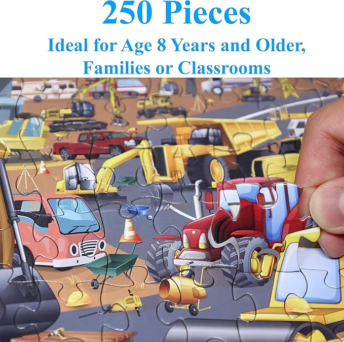 Think2Master Construction in New York City, USA 250 pieces Jigsaw Puzzle fun educational toy for kids, school & families. Great gift for boys & girls ages 8+ to stimulate learning. Size: 14.2” X 19.3”