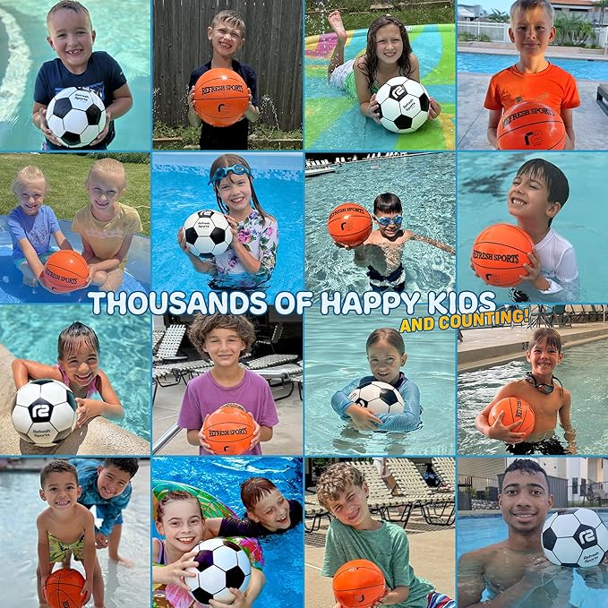 Aqua Dive Soccer Ball - Fun Underwater Pool Toys for Ages 8-12 + โ Best Pool Games Outdoor Ball Game for Kids โ Water Toys for Kids Summer Parties & Watermelon Beach Games - Fun Gifts For Boys & Girls