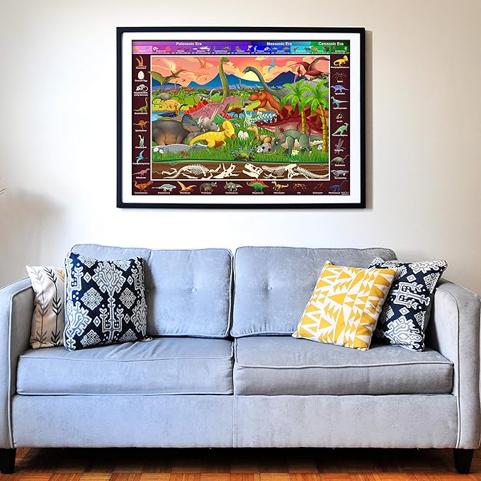 Think2Master 100 Pieces Dinosaurs Jigsaw Puzzle Fun Colorful Educational Toy for Kids, School & Families. Great Gift for Boys & Girls Ages 4-8 to Stimulate Learning. Size:23.4” X 16.5”