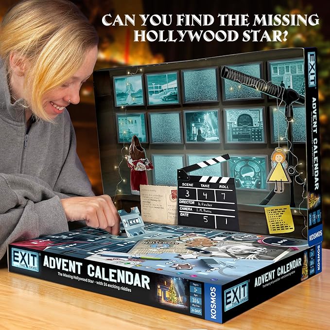 EXIT: The Game - Advent Calendar - The Missing Hollywood Star | Christmas | Calendar | Advent | Mystery Game | Family Activity | Ages 10+