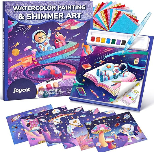 JoyCat Paint with Water Coloring Books, Art & Craft Activity, Princess No Mess Art for Kids Ages 4-8, Craft Kits & Supplies, DIY Creative Activity, Presents for Girls & Boys (Space)