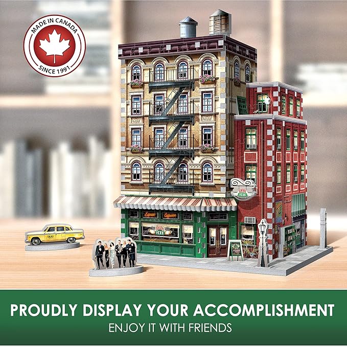 Wrebbit3D Friends 3D Puzzle Model of Central Perk | 440 Real Jigsaw Puzzle Pieces | Build The Iconic Cafe from The Hit TV Series