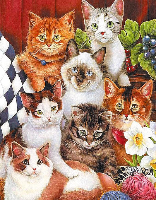 100 Piece Puzzles for Kids Cute Cat 100 Piece Puzzles for Adults, Kitten Group Photo 100 Pieces Puzzle for Kids Ages 4-8, Cats Selfie Puzzle for Seniors Teens Brain Teaser